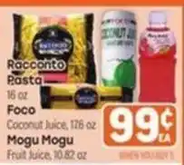 Tony’s Fresh Market Raccoonto Pasta, Foco Coconut Juice, Mogu Mogu Fruit Juice offer