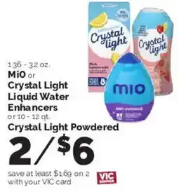 Harris Teeter Mio Crystal Light Liquid Water Enhancers or Crystal Light Powdered offer