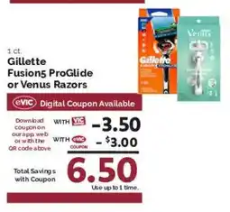Harris Teeter Gillette Fusion5 ProGlide or Venus Razors offer