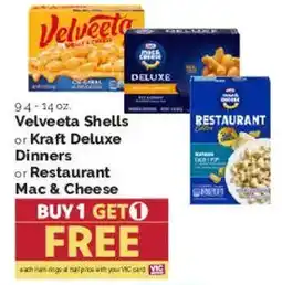 Harris Teeter Velveeta Shells or Kraft Deluxe Dinners or Restaurant Mac & Cheese offer
