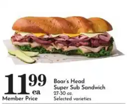 Pavilions Boar's Head Super Sub Sandwich offer