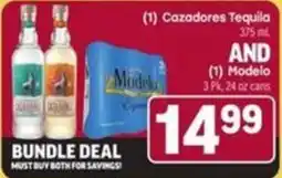 Tony’s Fresh Market Cazadores Tequila AND Modelo offer