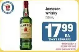 Tony’s Fresh Market Jameson Whisky offer