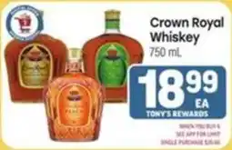 Tony’s Fresh Market Crown Royal Whiskey offer