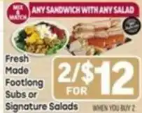 Tony’s Fresh Market Any sandwich with any salad offer