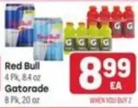 Tony’s Fresh Market Red Bull Gatorade offer