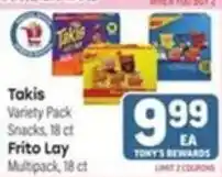 Tony’s Fresh Market Takis Variety Pack Snacks offer