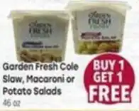 Tony’s Fresh Market Garden Fresh Cole Slaw, Macaroni or Potato Salads offer