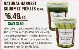 Central Market Natural Harvest Gourmet Pickles offer