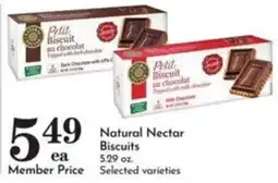 Pavilions Natural Nectar Biscuits offer