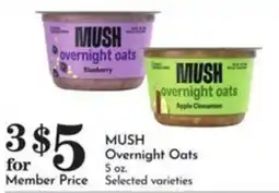 Pavilions Mush Overnight Oats offer