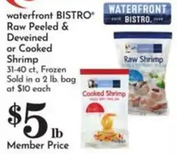 Pavilions Waterfront Bistro raw peeled & deveined or cooked shrimp offer