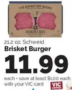Harris Teeter Schweid Brisket Burger offer