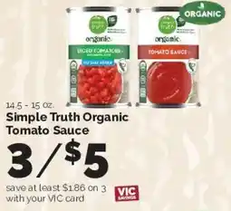 Harris Teeter Simple Truth Organic Tomato Sauce offer