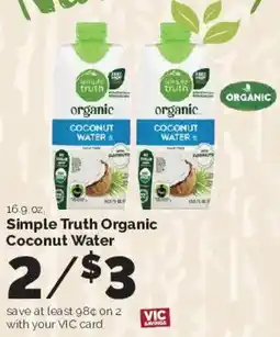 Harris Teeter Simple Truth Organic Coconut Water offer