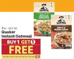 Harris Teeter Quaker Instant Oatmeal offer