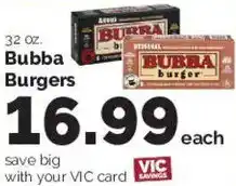 Harris Teeter Bubba Burgers offer