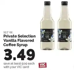 Harris Teeter Private Selection Vanilla Flavored Coffee Syrup offer