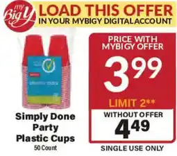 Big Y Simply Done Party Plastic Cups offer
