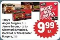Tony’s Fresh Market Tony's Angus Burgers offer