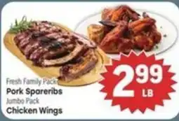 Tony’s Fresh Market Fresh Family Pack Pork Spareribs Jumbo Pack Chicken Wings offer