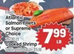 Tony’s Fresh Market Fresh Atlantic Salmon Fillets or Supreme Choice Cooked Shrimp offer
