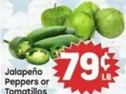 Tony’s Fresh Market Jalapeño Peppers or Tomatillos offer