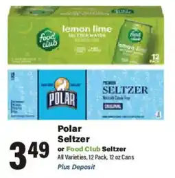 Big Y Polar Seltzer or Food Club Seltzer offer