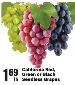 Big Y California Red, Green or Black Seedless Grapes offer