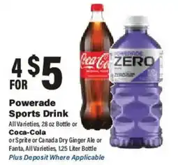 Big Y Powerade Sports Drink or Coca-Cola offer