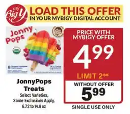 Big Y Jonny Pops Treats offer