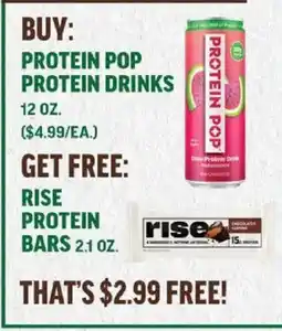 Central Market Protein Pop Protein Drinks offer