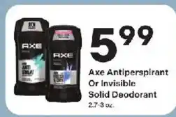 Coborn's Axe Antiperspirant Or Invisible Solid Deodorant offer