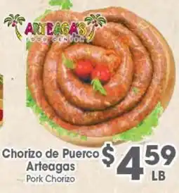Arteagas Food Center Arteagas Pork Chorizo offer
