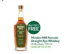 Publix Minden Mill Nevada Straight Rye Whiskey Or Bourbon offer