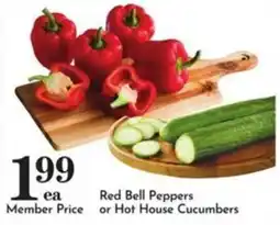 Pavilions Red Bell Peppers or Hot House Cucumbers offer