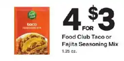 Coborn's Food Club Taco or Fajita Seasoning Mix offer