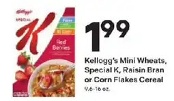 Coborn's Kellogg's Mini Wheats, Special K, Raisin Bran or Corn Flakes Cereal offer