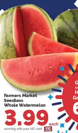 Harris Teeter Farmers Market Seedless Whole Watermelon offer