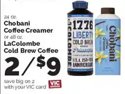 Harris Teeter Chobani Coffee Creamer or LaColombe Cold Brew Coffee offer