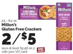 Harris Teeter Milton's Gluten Free Crackers offer