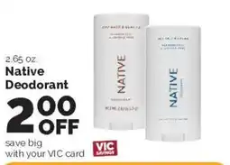 Harris Teeter Native Deodorant offer