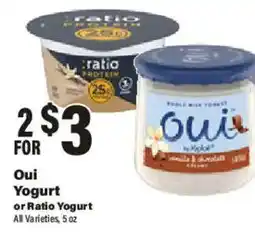 Big Y Oui Yogurt or Ratio Yogurt offer