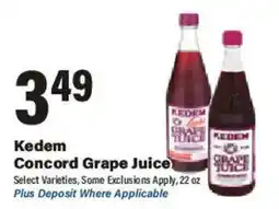 Big Y Kedem concord grape juice offer