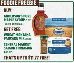 Central Market Anderson's pure maple syrup offer