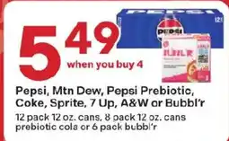 Coborn's Pepsi, Mtn Dew, Pepsi Prebiotic, Coke, Sprite, 7 Up, A&W or Bubbl'r offer