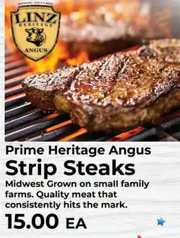 Sunset Foods Prime Heritage Angus Strip Steaks offer