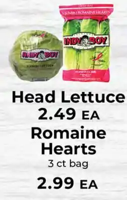 Sunset Foods Head Lettuce Romaine Hearts offer