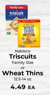Sunset Foods Nabisco Triscuits Family Size or Wheat Thins offer