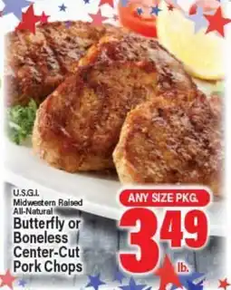 Angelo Caputo's Fresh Market U.S.G.I. Midwestern Raised All-Natural Butterfly or Boneless Center-Cut Pork Chops offer